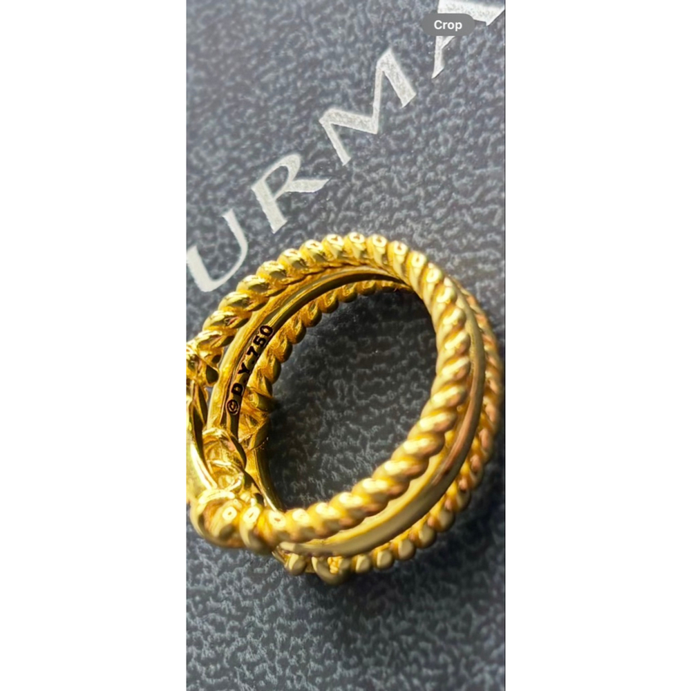 David Yurman 18K Solid Yellow Gold & Diamond Petite Helena size 8 Ring w Box+Bag - Picture 6 of 10